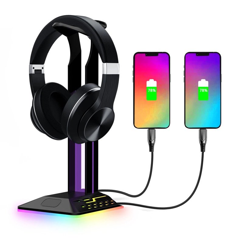 RGB Headset Stand with USB Hub